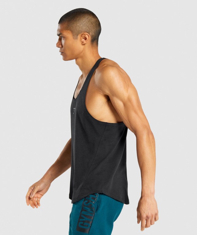 Gymshark Bold Men's Tank Tops Black | UAE-25XJIU