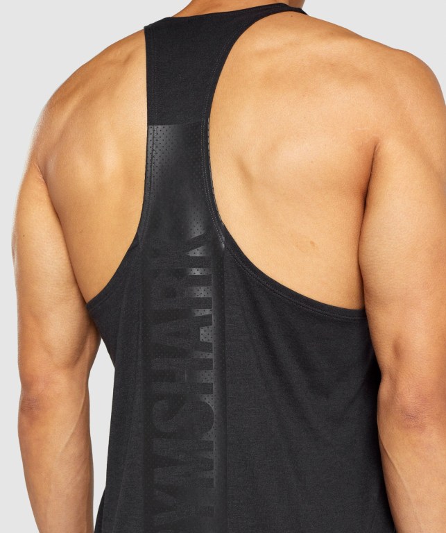 Gymshark Bold Men's Tank Tops Black | UAE-25XJIU