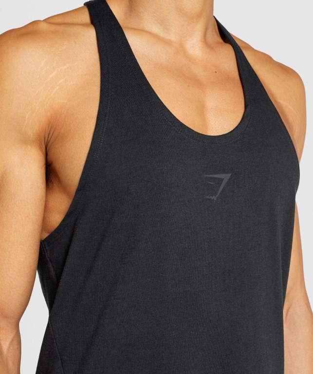 Gymshark Bold Men's Tank Tops Black | UAE-25XJIU