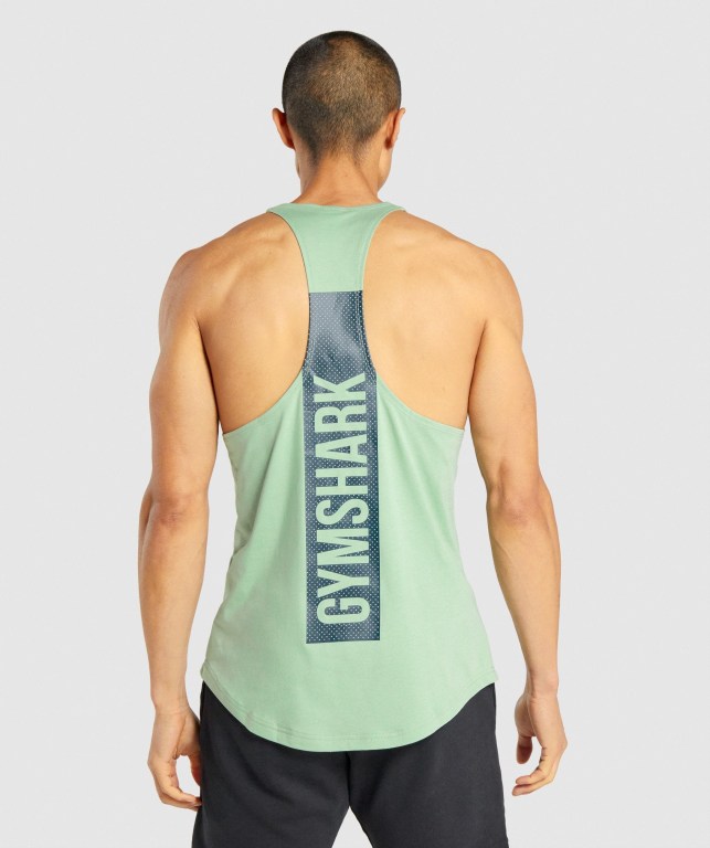 Gymshark Bold Men's Tank Tops Green | UAE-73VZET