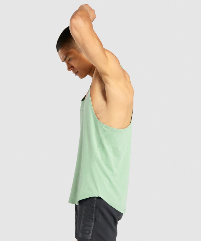 Gymshark Bold Men's Tank Tops Green | UAE-73VZET