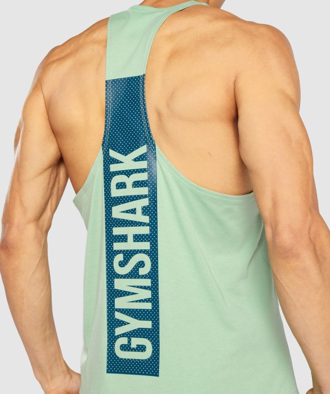 Gymshark Bold Men's Tank Tops Green | UAE-73VZET