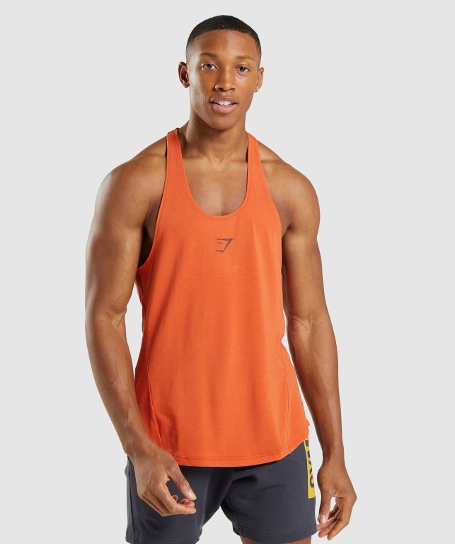 Gymshark Bold Men's Tank Tops Orange | UAE-78NCRF