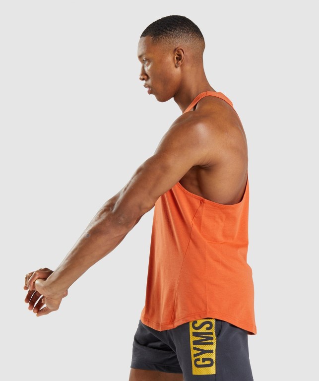 Gymshark Bold Men's Tank Tops Orange | UAE-78NCRF