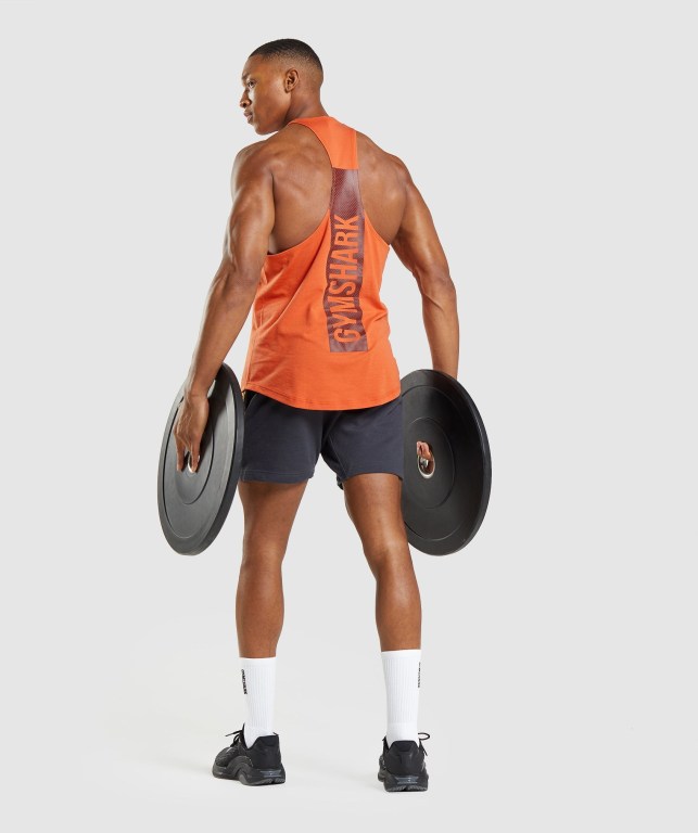 Gymshark Bold Men's Tank Tops Orange | UAE-78NCRF