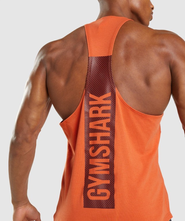 Gymshark Bold Men's Tank Tops Orange | UAE-78NCRF