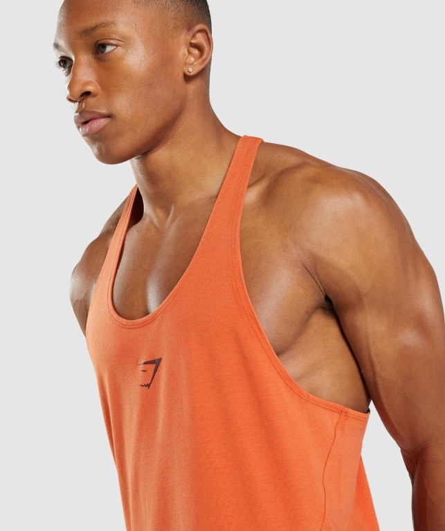 Gymshark Bold Men's Tank Tops Orange | UAE-78NCRF