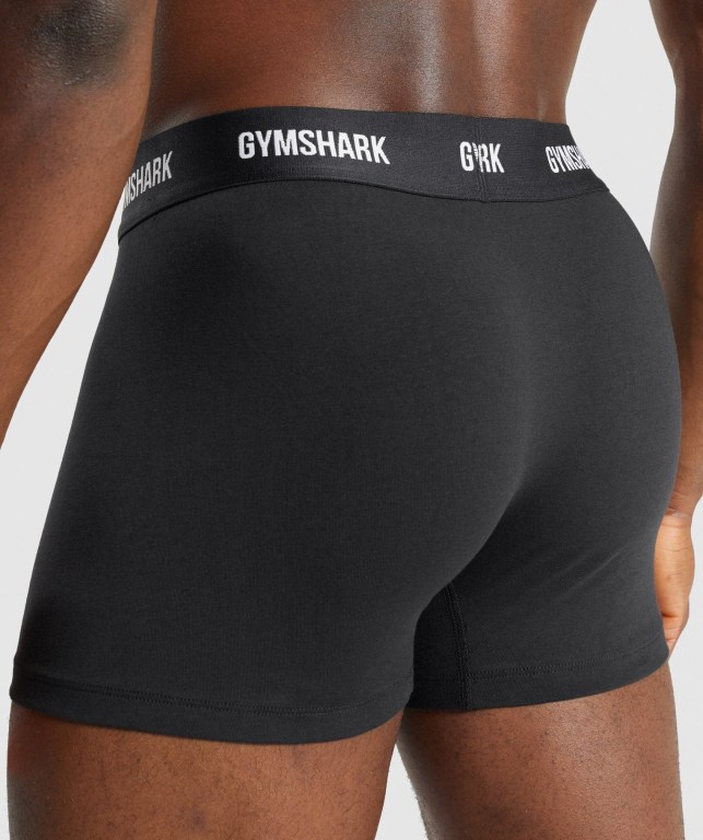 Gymshark Boxers 2pk Men's Underwear Black | UAE-17MZOK