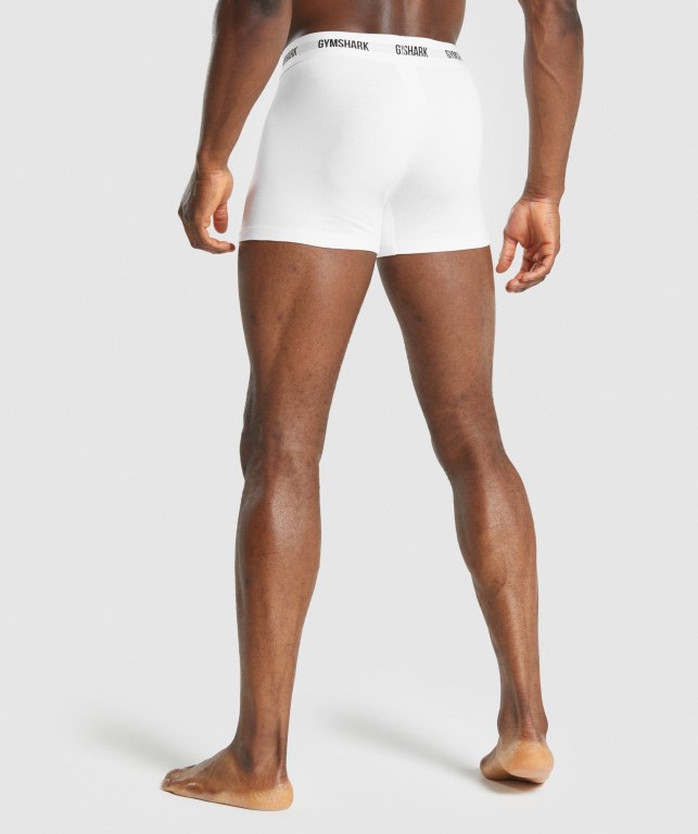 Gymshark Boxers 2pk Men's Underwear White | UAE-03VEPJ