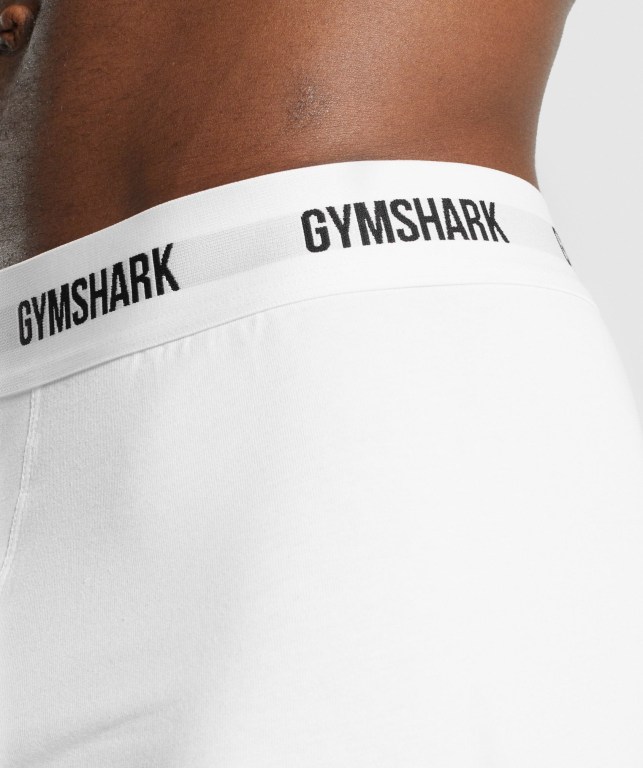 Gymshark Boxers 2pk Men's Underwear White | UAE-03VEPJ