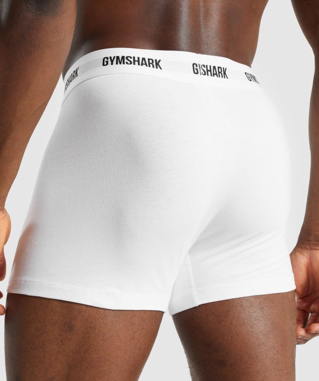 Gymshark Boxers 2pk Men's Underwear White | UAE-03VEPJ