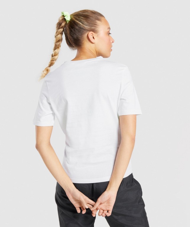 Gymshark CTY Women's T Shirts White | UAE-24WYQH