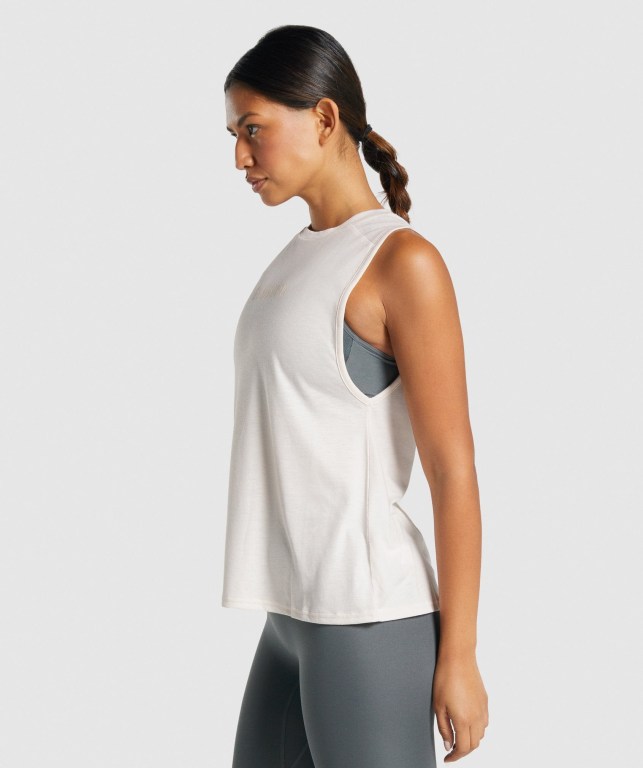 Gymshark Camo Graphic Women's Tank Tops Cream | UAE-56LEPO