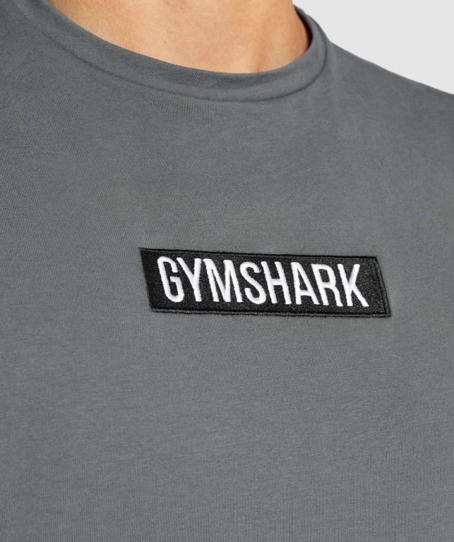 Gymshark Central Drop Arm Men's Tank Tops Grey | UAE-70ELXG