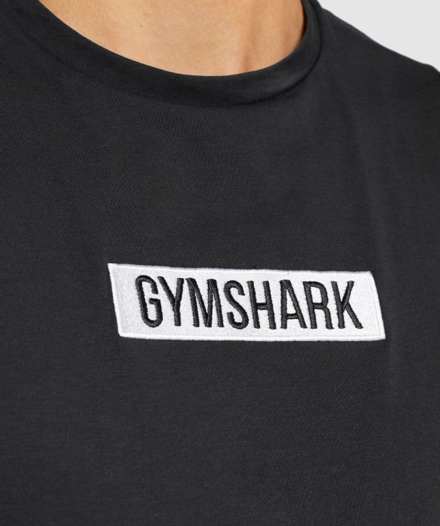 Gymshark Central Drop Arm Men's Tank Tops Black | UAE-74EZFT