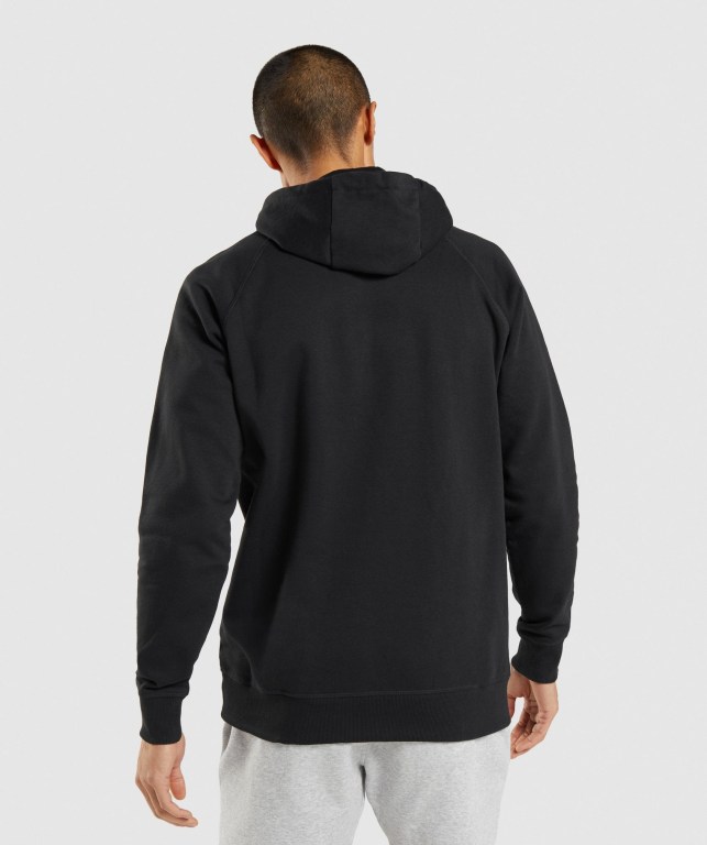 Gymshark Central Men's Hoodies Black | UAE-43FMYN