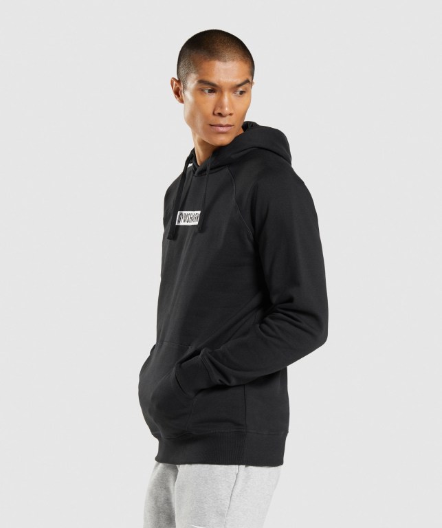 Gymshark Central Men's Hoodies Black | UAE-43FMYN