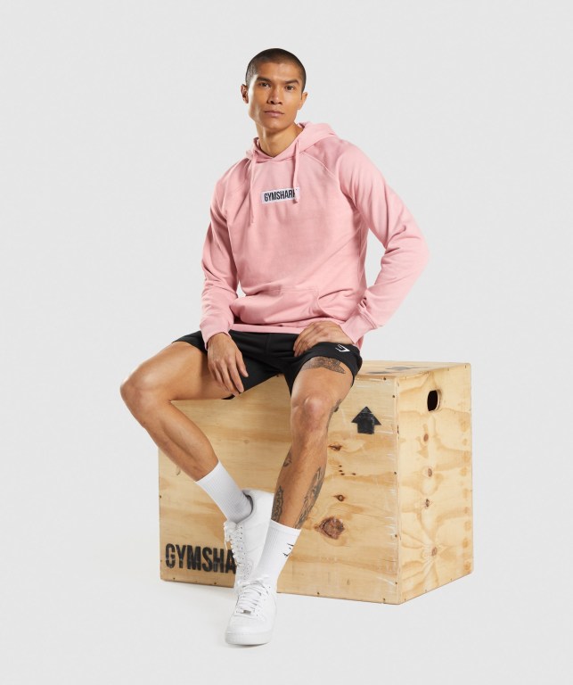 Gymshark Central Men's Hoodies Pink | UAE-29INES