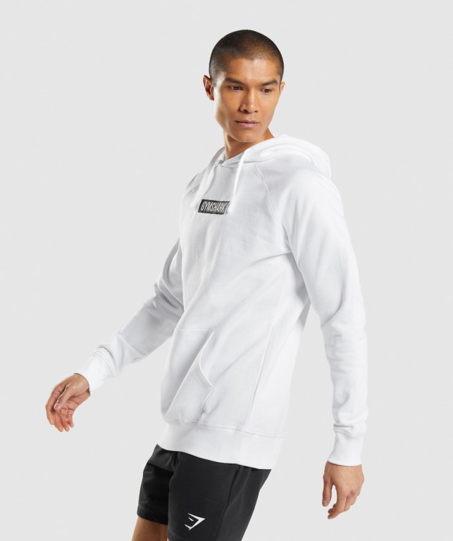 Gymshark Central Men's Hoodies White | UAE-89QWVF