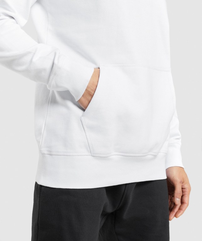 Gymshark Central Men's Hoodies White | UAE-89QWVF