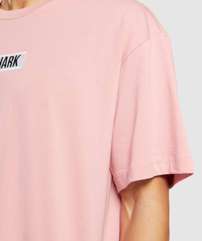 Gymshark Central Oversized Men's T Shirts Pink | UAE-53DIOQ