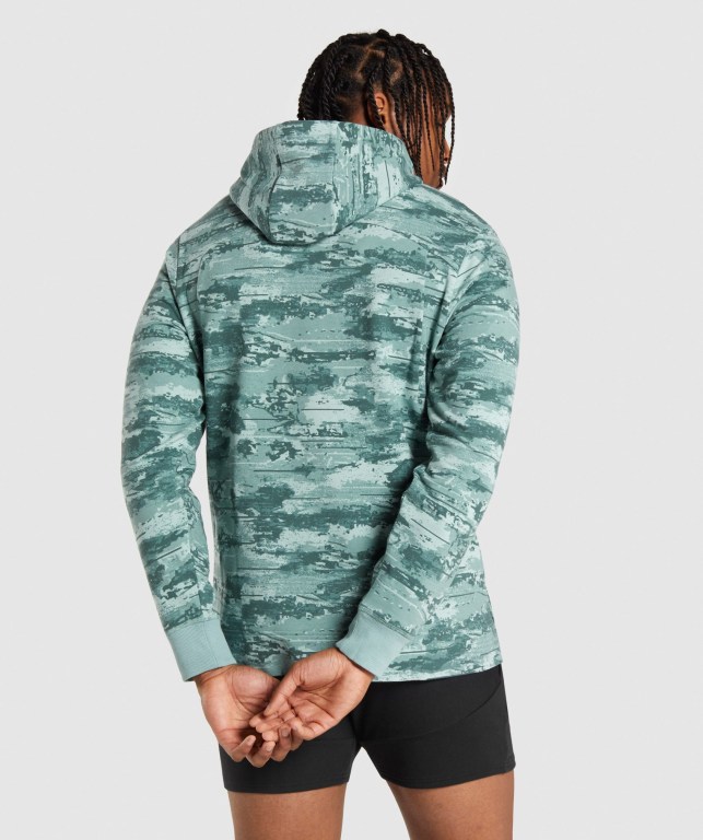 Gymshark Chalk Men's Hoodies Light Green | UAE-07MABL