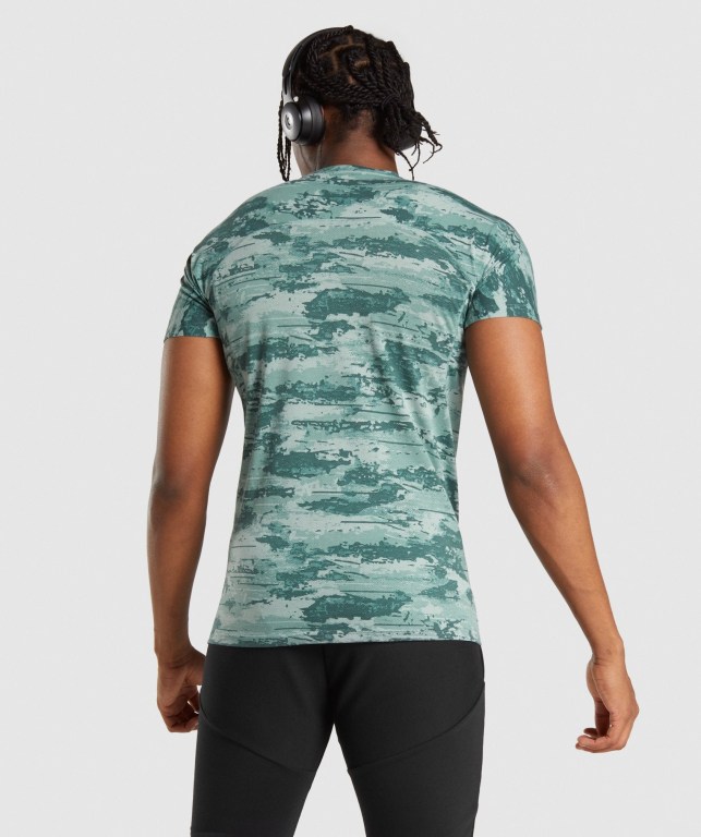 Gymshark Chalk Men's T Shirts Light Green | UAE-41CQFI