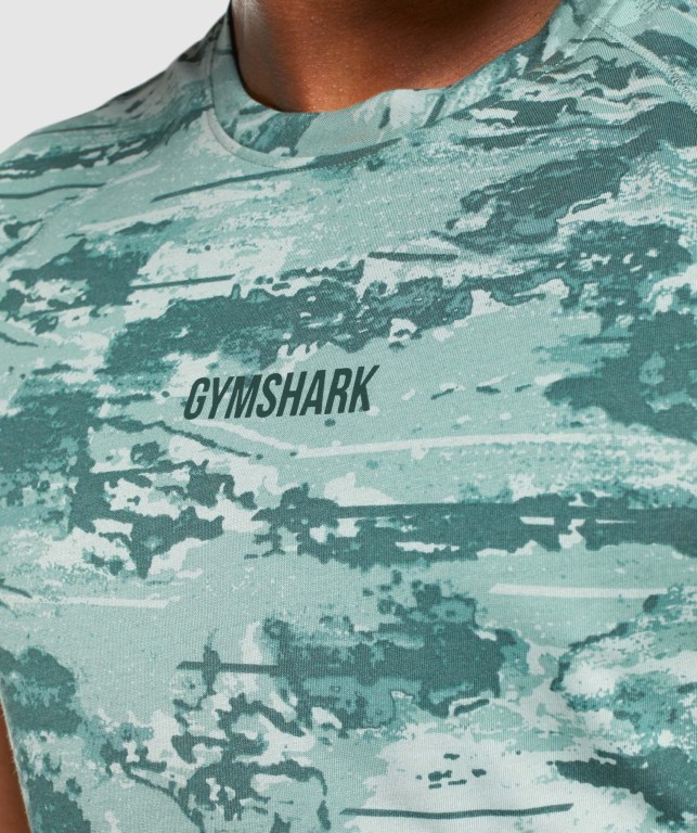 Gymshark Chalk Men's T Shirts Light Green | UAE-41CQFI