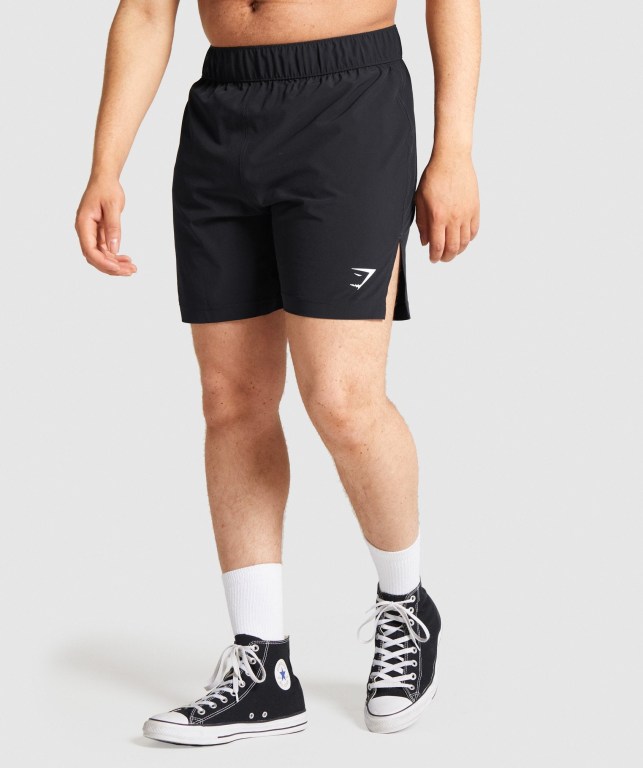 Gymshark Combat Striking Men\'s Shorts Black | UAE-26MGYQ