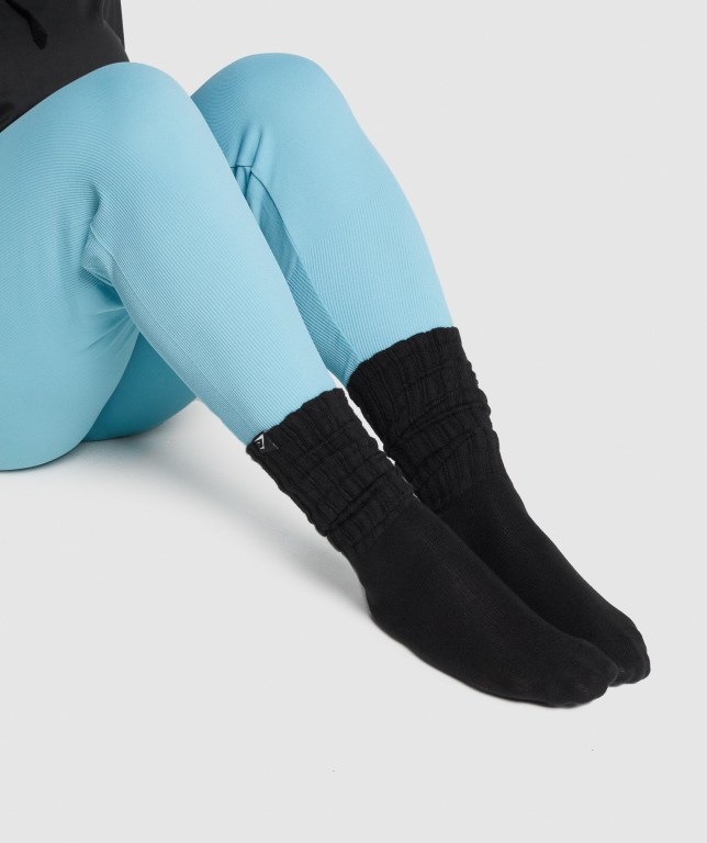 Gymshark Comfy Rest Day Women's Socks Black | UAE-13WGQY