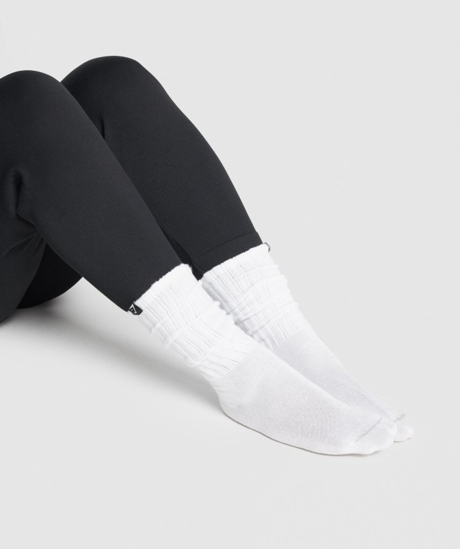 Gymshark Comfy Rest Day Women's Socks White | UAE-73PBOG