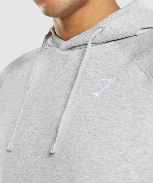 Gymshark Crest Men's Hoodies Light Grey | UAE-17OWKM