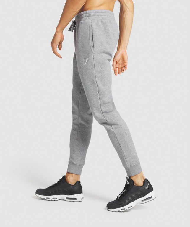 Gymshark Crest Men's Joggers Grey | UAE-51UOBS