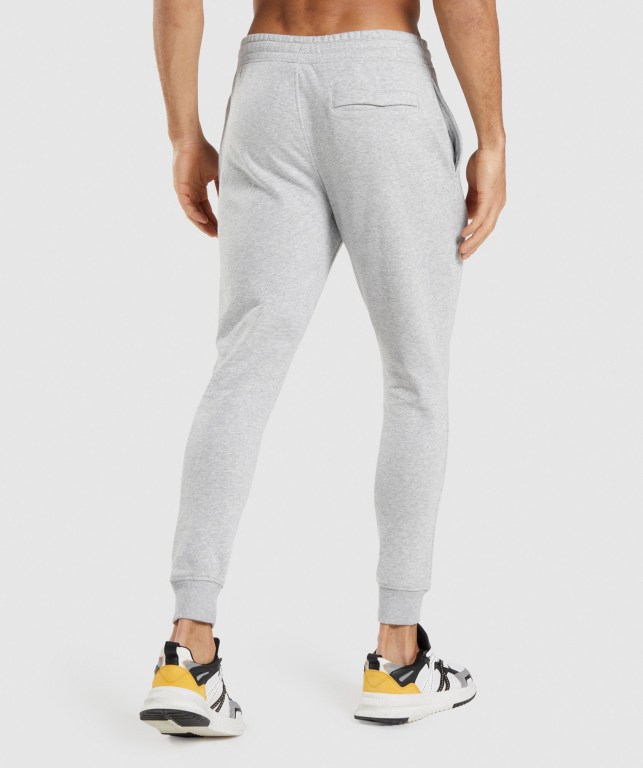 Gymshark Crest Men's Joggers Light Grey | UAE-75MDXL