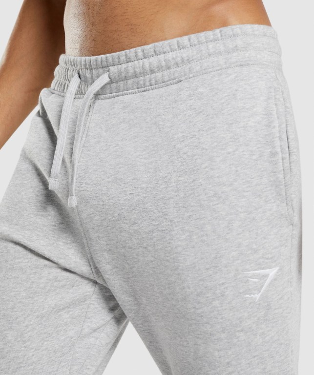 Gymshark Crest Men's Joggers Light Grey | UAE-75MDXL