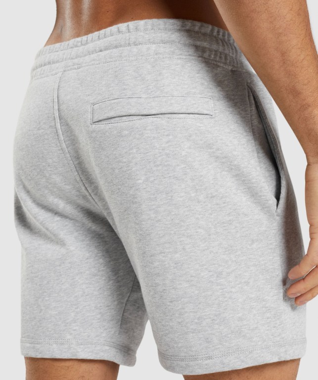 Gymshark Crest Men's Shorts Light Grey | UAE-51OJLW