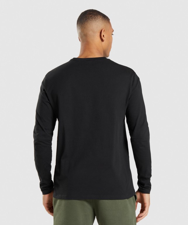 Gymshark Crest Men's T Shirts Black | UAE-86SPQE