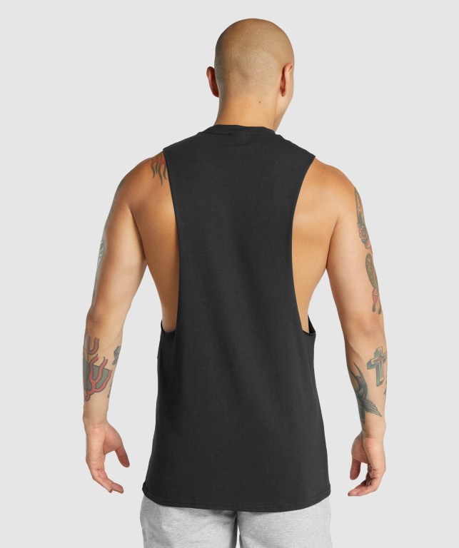 Gymshark Critical 2.0 Drop Arm Men's Tank Tops Black | UAE-90NOHV