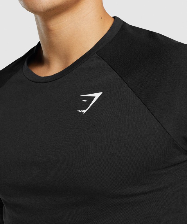 Gymshark Critical 2.0 Men's T Shirts Black | UAE-07KOLG