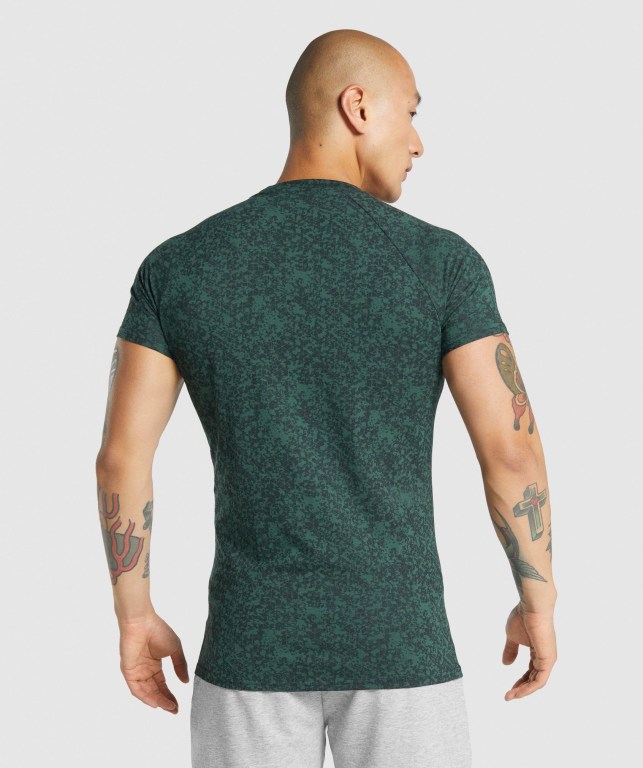 Gymshark Critical 2.0 Men's T Shirts Dark Green | UAE-26FZUB