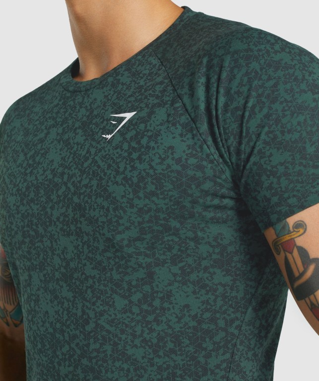 Gymshark Critical 2.0 Men's T Shirts Dark Green | UAE-26FZUB