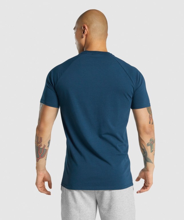 Gymshark Critical 2.0 Men's T Shirts Navy | UAE-71HITG