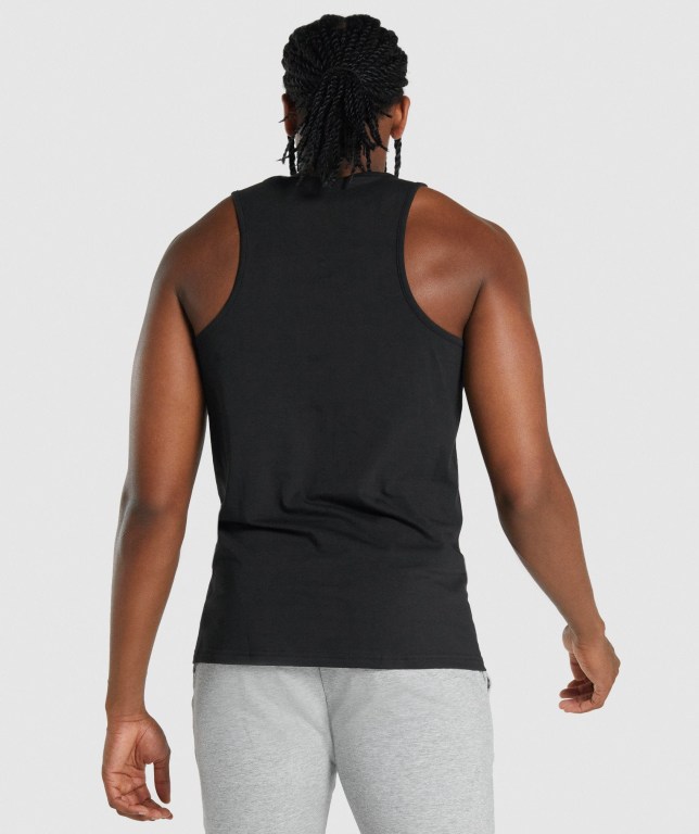 Gymshark Critical 2.0 Men's Tank Tops Black | UAE-84DRWG