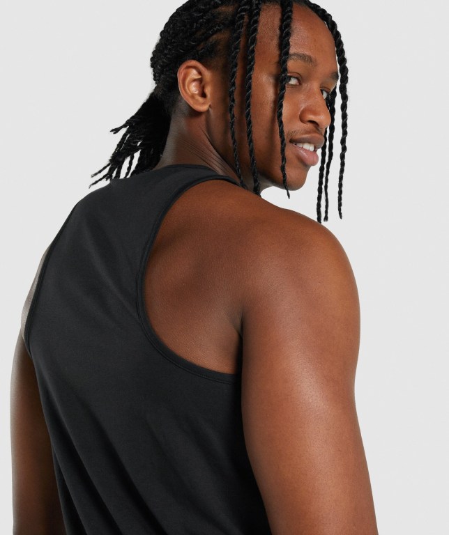 Gymshark Critical 2.0 Men's Tank Tops Black | UAE-84DRWG