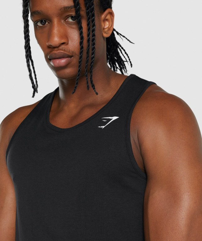 Gymshark Critical 2.0 Men's Tank Tops Black | UAE-84DRWG