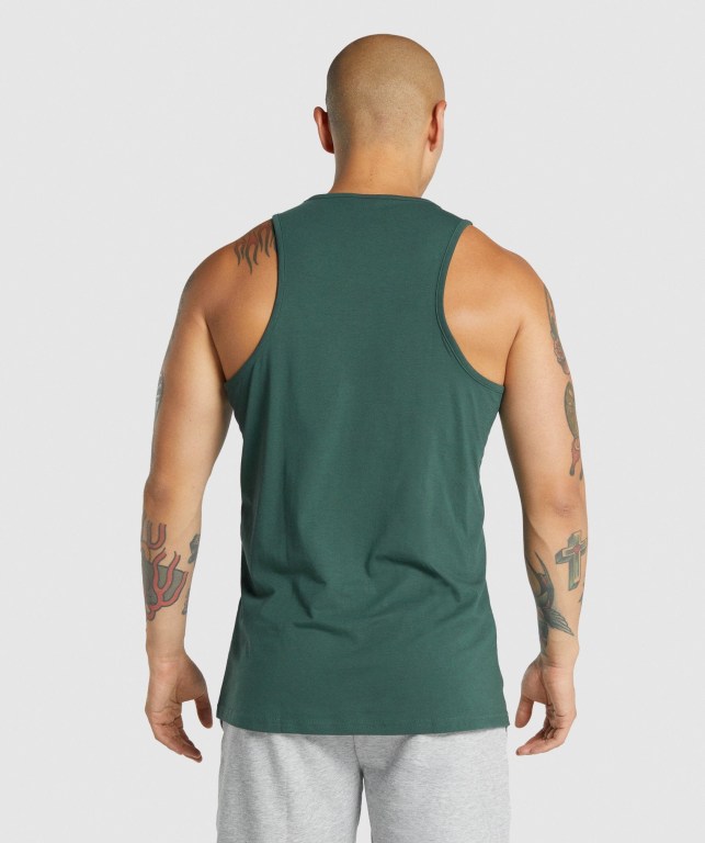 Gymshark Critical 2.0 Men's Tank Tops Dark Green | UAE-26LMRA