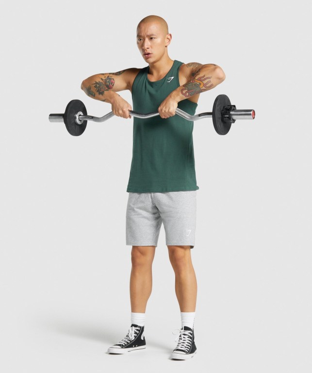 Gymshark Critical 2.0 Men's Tank Tops Dark Green | UAE-26LMRA