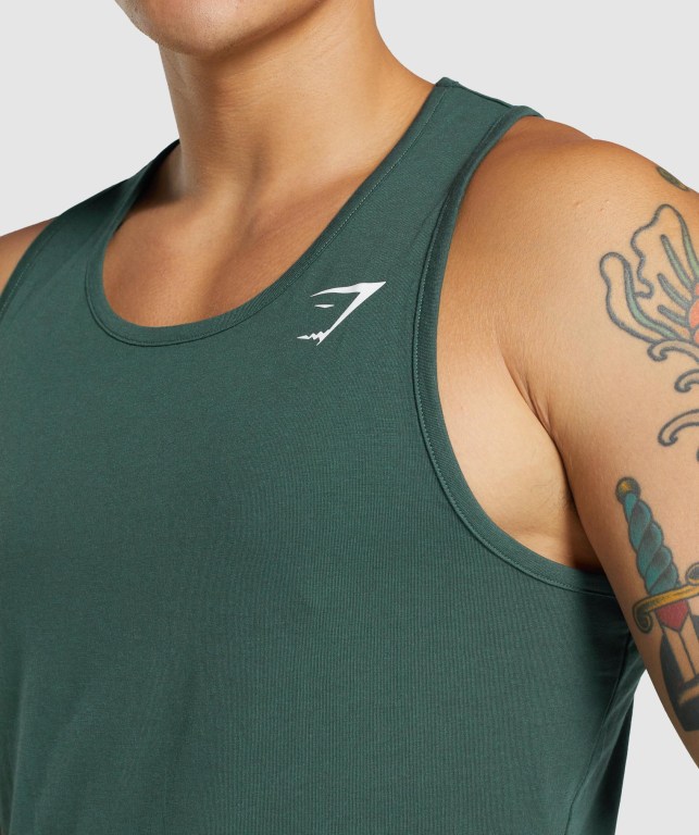 Gymshark Critical 2.0 Men's Tank Tops Dark Green | UAE-26LMRA