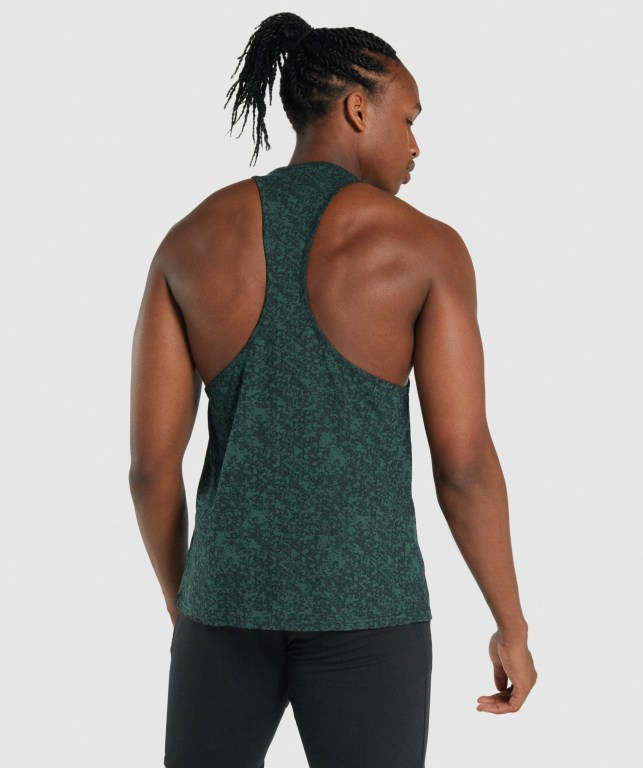 Gymshark Critical 2.0 Men's Tank Tops Dark Green | UAE-67YINK