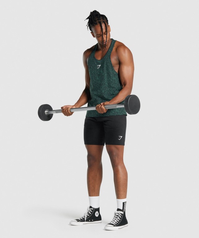 Gymshark Critical 2.0 Men's Tank Tops Dark Green | UAE-67YINK